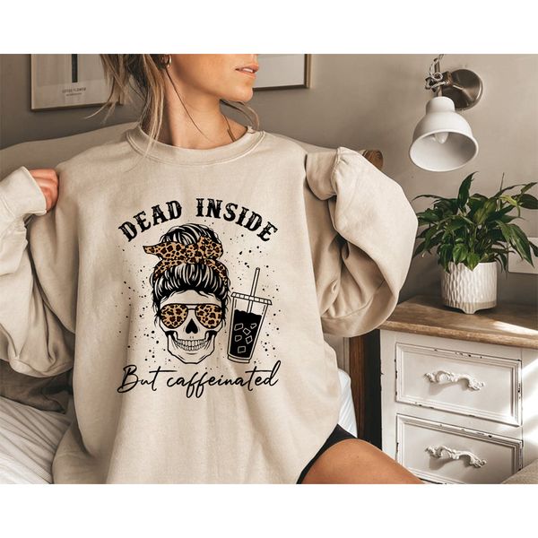 women's hoodies sweatshirts dead inside halloween sweatshirt womens skeleton shirt funny fall pumpkin spice coffee 230302, Black
women's hoodies sweatshirts dead inside halloween sweatshirt womens skeleton shirt funny fall pumpkin spice coffee 230302, Black