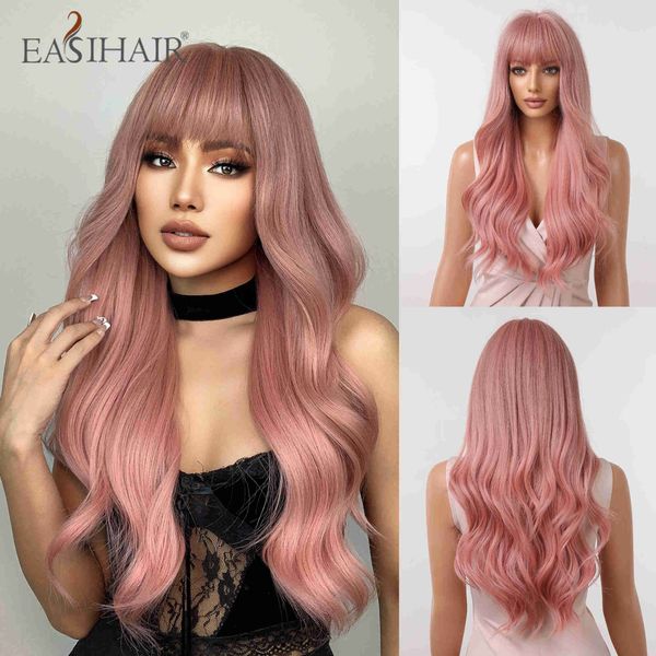 synthetic wigs easihair pink long wavy synthetic wigs with bangs natural wave hair for women lolita cute cosplay heat resistant 230227, Black
synthetic wigs easihair pink long wavy synthetic wigs with bangs natural wave hair for women lolita cute cosplay heat resistant 230227, Black