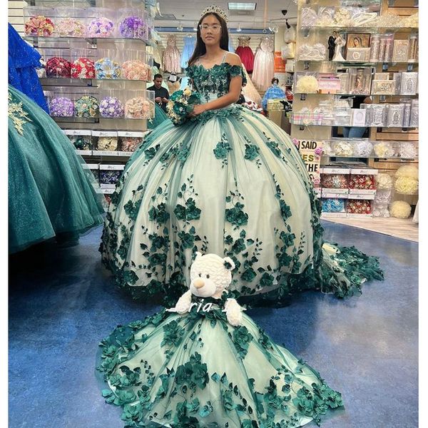 hunter green princess quinceanera dresses 3d flowers beads applique lace-up corset sweet 15 dress with bear party wear xv anos, Blue;red
hunter green princess quinceanera dresses 3d flowers beads applique lace-up corset sweet 15 dress with bear party wear xv anos, Blue;red