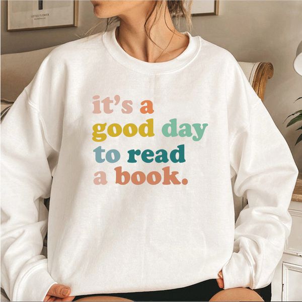women's hoodies sweatshirts it's a good day to read book sweatshirt bookworm hoodie teacher casual crewneck streetwear 230302, Black
women's hoodies sweatshirts it's a good day to read book sweatshirt bookworm hoodie teacher casual crewneck streetwear 230302, Black