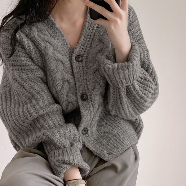 women's knits tees v neck puff long sleeve cropped pink cardigan women clothes pull sueters de mujer korean twist sweater knit coat gre, White
women's knits tees v neck puff long sleeve cropped pink cardigan women clothes pull sueters de mujer korean twist sweater knit coat gre, White