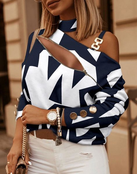 womens blouses shirts casual loose print hollow out shirt blouse women fashion long sleeve oneck autumn winter off shoulder zipper blouses, White
womens blouses shirts casual loose print hollow out shirt blouse women fashion long sleeve oneck autumn winter off shoulder zipper blouses, White