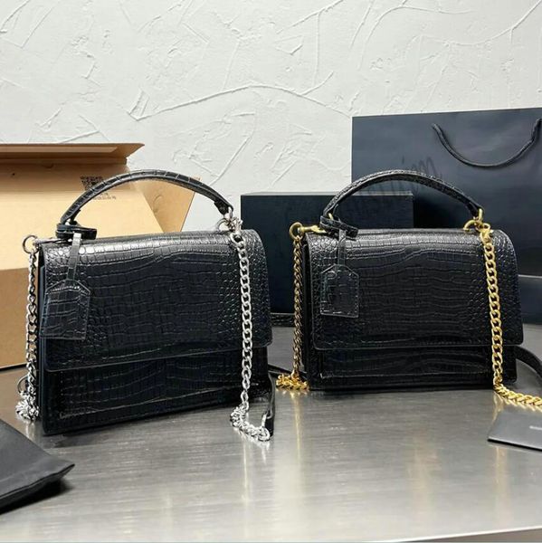 designer women sunset chain crocodile messenger bag france brand luxury cowhide leather metal y logo crossbody handbag lady gussets side fla
designer women sunset chain crocodile messenger bag france brand luxury cowhide leather metal y logo crossbody handbag lady gussets side fla