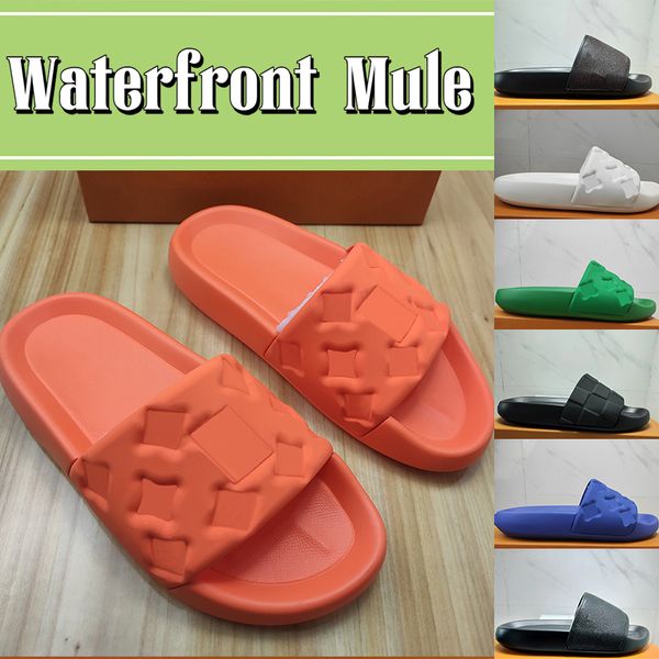 2023 waterfront mule slippers womens designer slipper rubber slides sandals men women paris flat embossed platform slide summer luxury mens, Black
2023 waterfront mule slippers womens designer slipper rubber slides sandals men women paris flat embossed platform slide summer luxury mens, Black