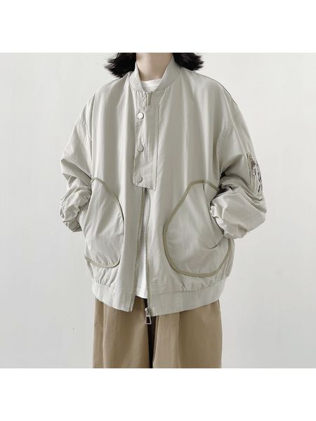 womens jackets houzhou harajuku hip hop gray bomber jacket women japanese streetwear oversize solid pockets korean fashion coat autumn 23030, Black;brown
womens jackets houzhou harajuku hip hop gray bomber jacket women japanese streetwear oversize solid pockets korean fashion coat autumn 23030, Black;brown
