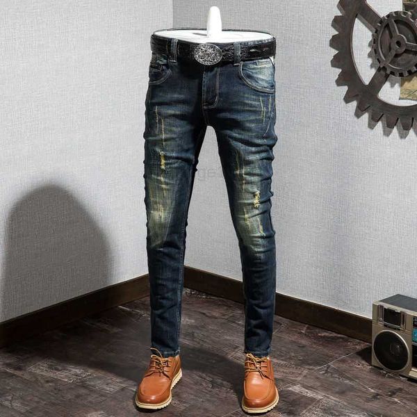 2021 latest retro men's perforated jeans korean slim small straight elastic make old fashion brand youth leggingsa208a208, Blue
2021 latest retro men's perforated jeans korean slim small straight elastic make old fashion brand youth leggingsa208a208, Blue