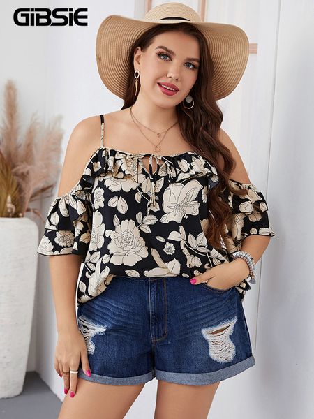 womens blouses shirts gibsie plus size floral print tie front ruffle trim blouse women summer cold shoulder boho fashion chiffon ladies blo, White
womens blouses shirts gibsie plus size floral print tie front ruffle trim blouse women summer cold shoulder boho fashion chiffon ladies blo, White