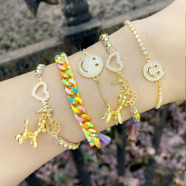 high-quality designer ethnic storm semia bracelet female color oil drop cuban chain smiley face bracelet wholesale, Golden;silver
high-quality designer ethnic storm semia bracelet female color oil drop cuban chain smiley face bracelet wholesale, Golden;silver