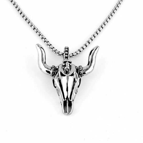 10pcs fashion domineering goat skull pendant necklace retro street unique design trendy men's personality long sweater chain, Silver
10pcs fashion domineering goat skull pendant necklace retro street unique design trendy men's personality long sweater chain, Silver