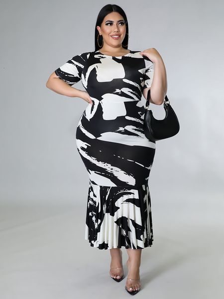plus size dresses plus size print dress women o neck short sleeve ruffle african female fashion dresses large size spring and summer 230302, Black
plus size dresses plus size print dress women o neck short sleeve ruffle african female fashion dresses large size spring and summer 230302, Black