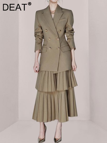 two piece dress deat fashion women's 2 pcs set double breasted long sleeve blazer high waist pleated skirt suit female autumn 17a2826 2, White
two piece dress deat fashion women's 2 pcs set double breasted long sleeve blazer high waist pleated skirt suit female autumn 17a2826 2, White