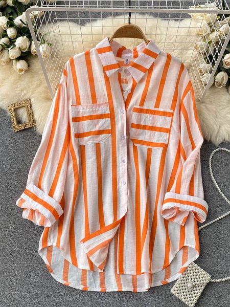 womens blouses shirts hikigawa chic fashion women turn down collar long sleeve striped casual korean versatile female blusas mujer 230302, White
womens blouses shirts hikigawa chic fashion women turn down collar long sleeve striped casual korean versatile female blusas mujer 230302, White