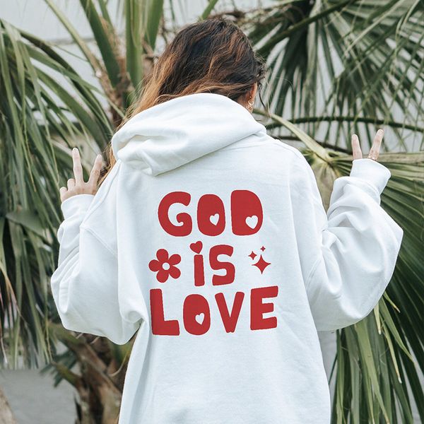 women's hoodies sweatshirts god is love back print women loose religious sweatshirt fall winter fashion clothes christian drop 230302, Black
women's hoodies sweatshirts god is love back print women loose religious sweatshirt fall winter fashion clothes christian drop 230302, Black