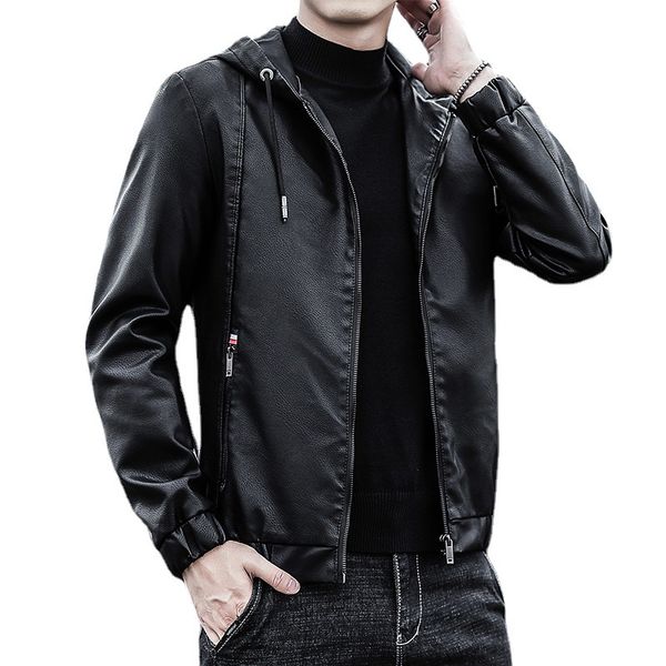 designer men's leather jacket pu leather clothes hooded slim motorcycle leisure coat, Black;brown
designer men's leather jacket pu leather clothes hooded slim motorcycle leisure coat, Black;brown