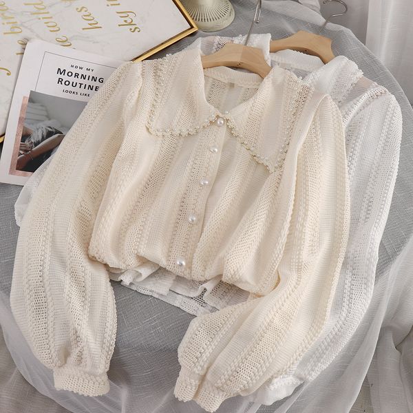 womens blouses shirts sweet peter pan collar lace hollow casual blouse long sleeve white chemise chic 230302
womens blouses shirts sweet peter pan collar lace hollow casual blouse long sleeve white chemise chic 230302