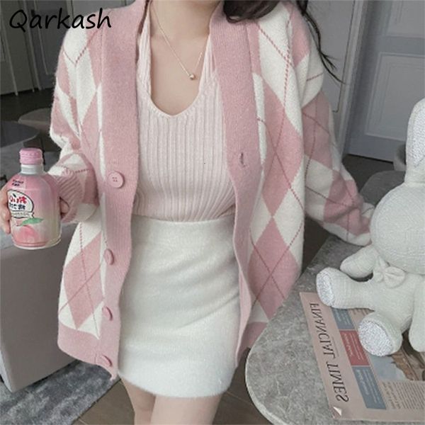 women's knits tees -4xl cardigan women sweaters argyle korean style single breasted female v-neck all-match streetwear chic ins fit sw, White
women's knits tees -4xl cardigan women sweaters argyle korean style single breasted female v-neck all-match streetwear chic ins fit sw, White