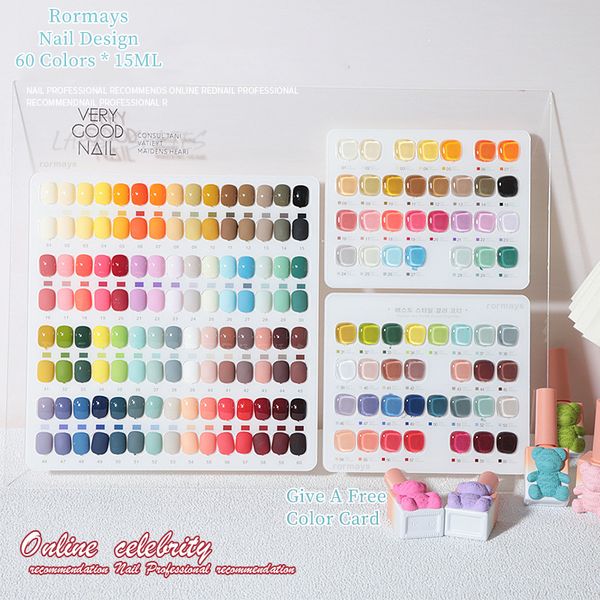 rormays 15ml gel nail polish south korea 60 color set semi permanent uv led varnish gel nail art gloss durable salon exclusive wholesale fac
rormays 15ml gel nail polish south korea 60 color set semi permanent uv led varnish gel nail art gloss durable salon exclusive wholesale fac