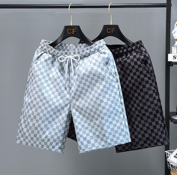 a300 designer men's shorts summer quick drying plaid print elastic waist beach shorts, White;black
a300 designer men's shorts summer quick drying plaid print elastic waist beach shorts, White;black