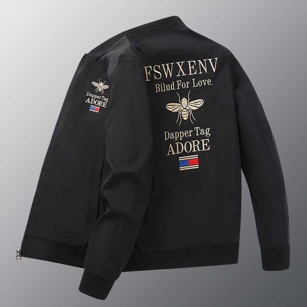 spring and autumn men's jacket youth european embroidery trendy versatile trend slim fit, White;black
spring and autumn men's jacket youth european embroidery trendy versatile trend slim fit, White;black