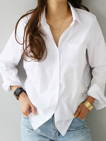 spring one pocket women white shirt feminine blouse long sleeve casual turndown collar ol style loose blouses 230302
spring one pocket women white shirt feminine blouse long sleeve casual turndown collar ol style loose blouses 230302