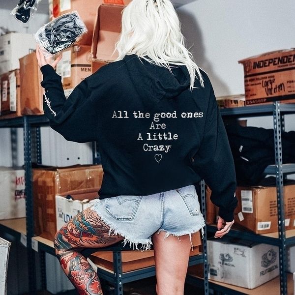 womens hoodies sweatshirts all the good ones are a little crazy hoodie women hoody pullovers pure aesthetic cotton jumper hoodies 230301, Black
womens hoodies sweatshirts all the good ones are a little crazy hoodie women hoody pullovers pure aesthetic cotton jumper hoodies 230301, Black