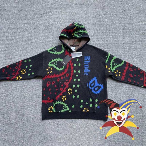 rhude cashew jacquard sweater pullover men women 1 1 vintage black knitted hoodie, White;black
rhude cashew jacquard sweater pullover men women 1 1 vintage black knitted hoodie, White;black