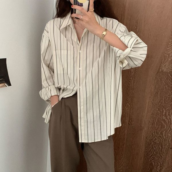deeptown korean fall striped shirt women casual long sleeve blouse ladies fashion button up cardigan autumn clothes kpop 230302, White
deeptown korean fall striped shirt women casual long sleeve blouse ladies fashion button up cardigan autumn clothes kpop 230302, White