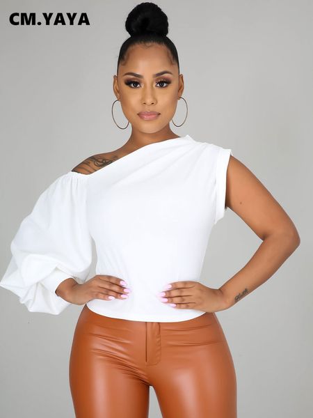 women's t-shirt shirts cm.yaya women elegant one long lantern sleeve skew neck t-shirt party prom street tee 230302, White
women's t-shirt shirts cm.yaya women elegant one long lantern sleeve skew neck t-shirt party prom street tee 230302, White