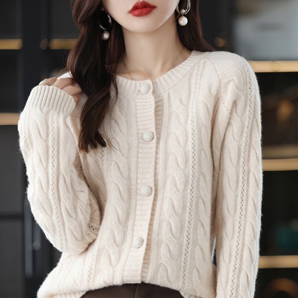 women's knits tees autumn and winter thickened women's round neck wool sweater 100%wool jacquard loose knit cardigan fashion high-, White
women's knits tees autumn and winter thickened women's round neck wool sweater 100%wool jacquard loose knit cardigan fashion high-, White