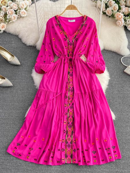 casual dresses summer retro ethnic style temperament embroidered puff sleeves v-neck waist a-line dress holiday big swing vestidos women d15, Black;gray
casual dresses summer retro ethnic style temperament embroidered puff sleeves v-neck waist a-line dress holiday big swing vestidos women d15, Black;gray