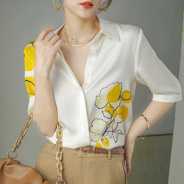women's blouses shirts fashion printed lapel half sleeve oversized loose button shirt summer casual elegant women's clothing comm, White
women's blouses shirts fashion printed lapel half sleeve oversized loose button shirt summer casual elegant women's clothing comm, White