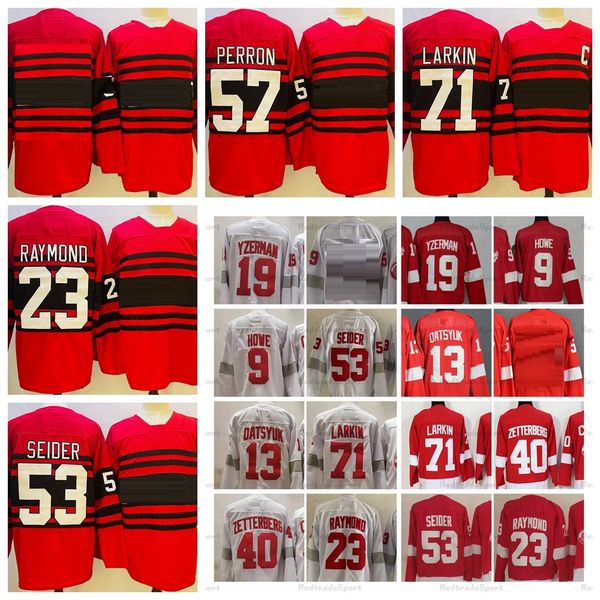 2022 reverse retro hockey jerseys 71 dylan larkin 23 lucas raymond 53 moritz seider 57 david perron 40 henrik zetterberg 9 gordie howe 19 st, Black;red
2022 reverse retro hockey jerseys 71 dylan larkin 23 lucas raymond 53 moritz seider 57 david perron 40 henrik zetterberg 9 gordie howe 19 st, Black;red