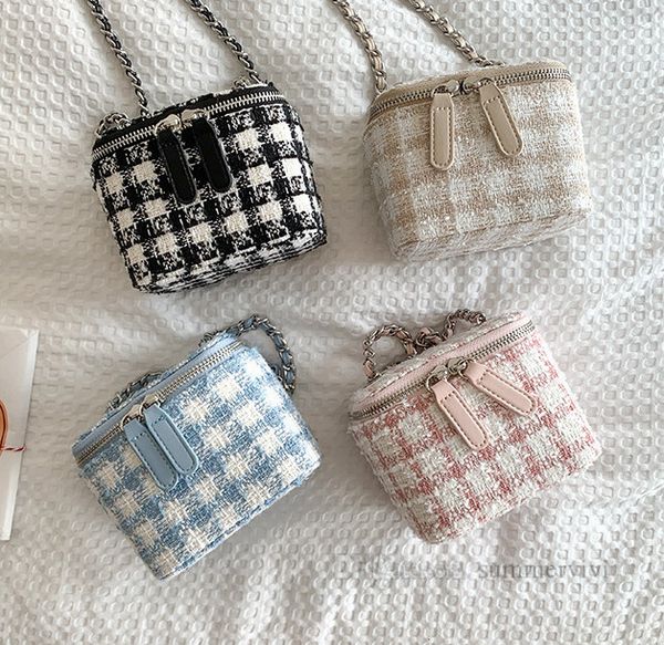 lady style children plaid handbags girls metals buckle chain single shoulder bag kids messenger square box cosmetics bags z0572, Black
lady style children plaid handbags girls metals buckle chain single shoulder bag kids messenger square box cosmetics bags z0572, Black