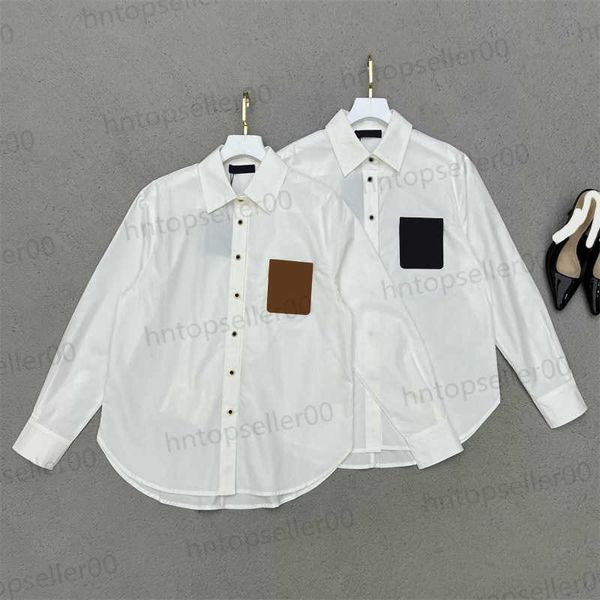 womens designer blouse spring summer fashion casual loose fitting white long-sleeved shirt old flower leather pocket lapel custom cotton mat
womens designer blouse spring summer fashion casual loose fitting white long-sleeved shirt old flower leather pocket lapel custom cotton mat