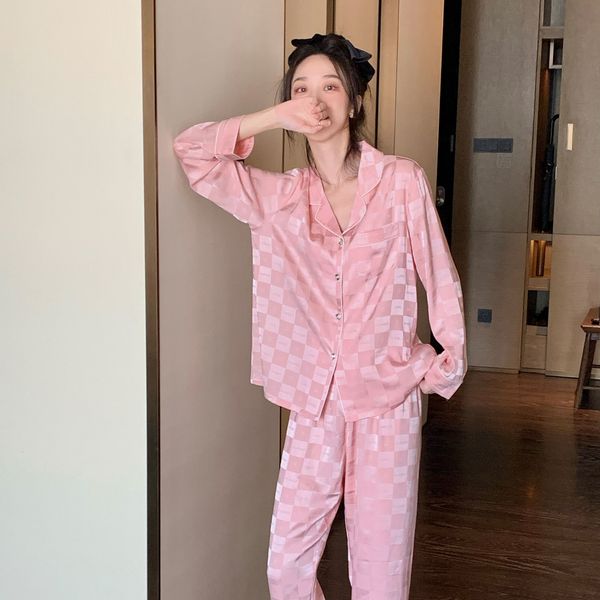 women's sleepwear crlaydk spring women's long sleeve pajamas set satin sleepwear silk soft button down loungewear jacquard plaid n, Black;red
women's sleepwear crlaydk spring women's long sleeve pajamas set satin sleepwear silk soft button down loungewear jacquard plaid n, Black;red