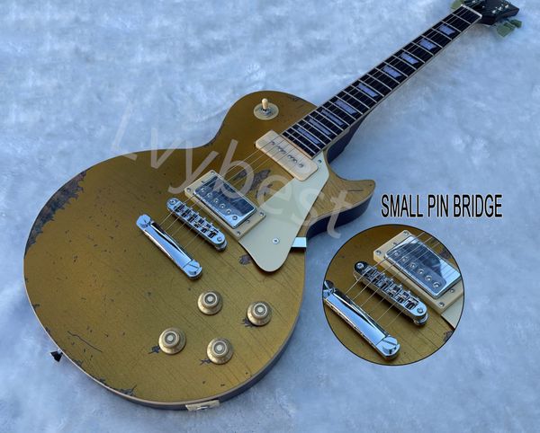 in stocking electric guitar can ship out at once relic electric guitar gold metalic chrom parts p90 and chrome cover pickiups small pin brid
in stocking electric guitar can ship out at once relic electric guitar gold metalic chrom parts p90 and chrome cover pickiups small pin brid