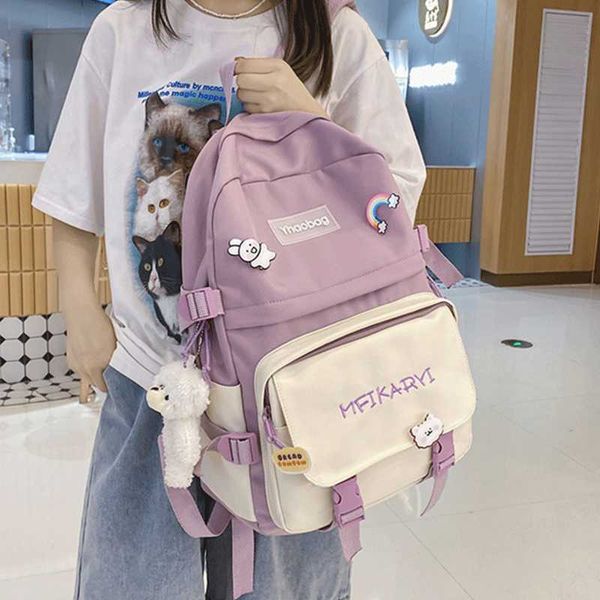 new schoolbag women's junior high school and high school students' backpack girls' heart large capacity backpack
new schoolbag women's junior high school and high school students' backpack girls' heart large capacity backpack
