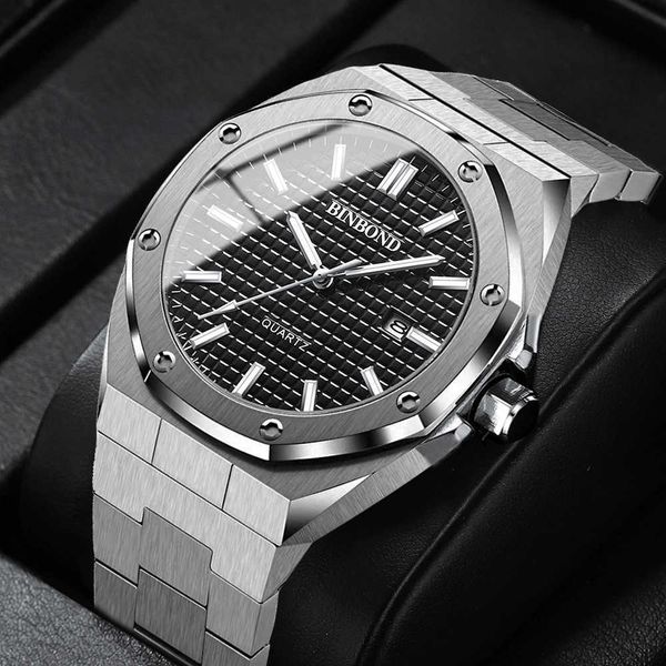 binbond fashion men's watch alloy watch band octagonal with screw decorative ring quartz movement, Slivery;black
binbond fashion men's watch alloy watch band octagonal with screw decorative ring quartz movement, Slivery;black