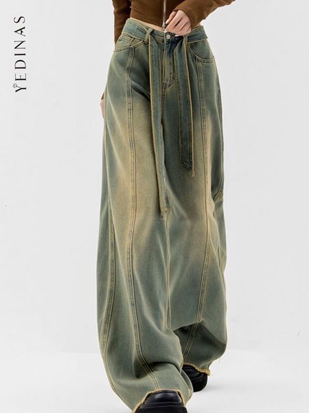 women's jeans yedinas streetwear baggy mom jeans with belt y2k high waist loose boyfriend jeans for women autumn korean style wide leg, Blue
women's jeans yedinas streetwear baggy mom jeans with belt y2k high waist loose boyfriend jeans for women autumn korean style wide leg, Blue