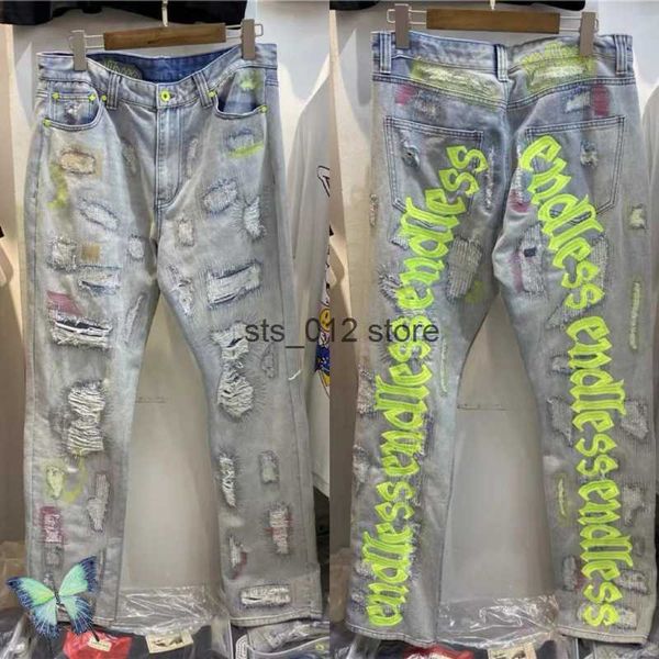 men's jeans heavy industry high street knife cut ripped holes to destroy embroidered letter endless jeans men t230303, Blue
men's jeans heavy industry high street knife cut ripped holes to destroy embroidered letter endless jeans men t230303, Blue