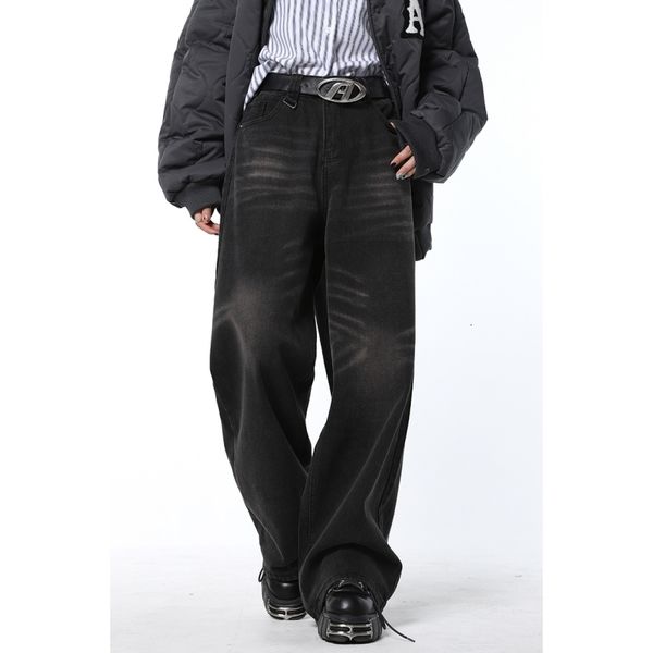 women's jeans vintage black high waist women jeans american fashion streetwear wide leg jean female denim trouser straight stripe denim, Blue
women's jeans vintage black high waist women jeans american fashion streetwear wide leg jean female denim trouser straight stripe denim, Blue