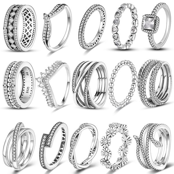 925 silver women fit pandora ring original heart crown fashion rings anniversary gift luxury sparkling pave cz polished lines, Slivery;golden
925 silver women fit pandora ring original heart crown fashion rings anniversary gift luxury sparkling pave cz polished lines, Slivery;golden