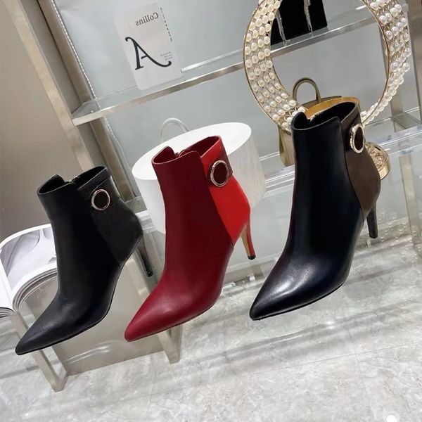 autumn and winter high heels fashion belt buckle designer boots leather letters pointed women's shoes women's letters high heels s, Black
autumn and winter high heels fashion belt buckle designer boots leather letters pointed women's shoes women's letters high heels s, Black