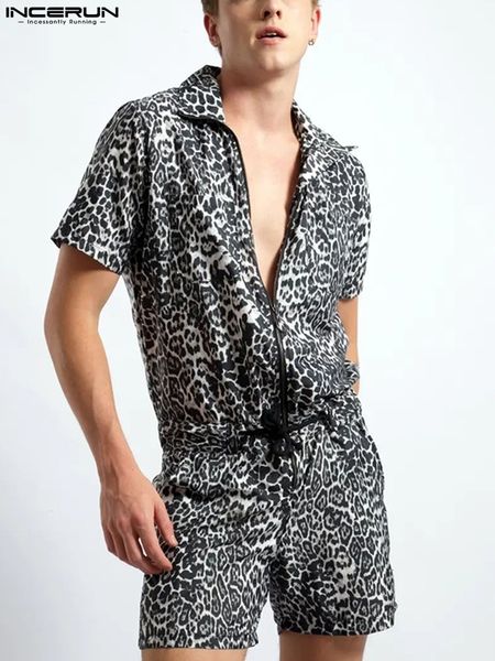 men's pants incerun 2023 men rompers leopard print streetwear lapel short sleeve zipper fashion jumpsuits drawstring casual overalls s5, Black
men's pants incerun 2023 men rompers leopard print streetwear lapel short sleeve zipper fashion jumpsuits drawstring casual overalls s5, Black