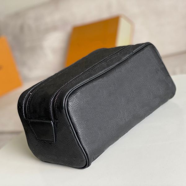 imprinted leather toilet dopp kit pouch cosmetic bags black women designer powder room travel beauty box purses