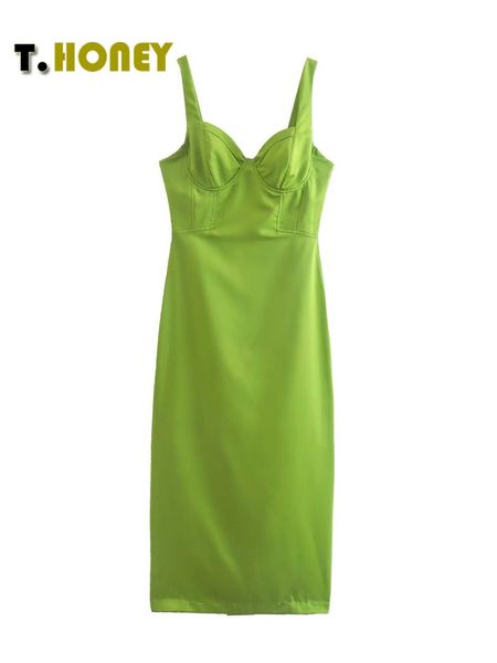 casual dresses women fashion green color satin sling dress summer lady vneck back zipper straight midi dresses female chic party vestidos z0, Black;gray
casual dresses women fashion green color satin sling dress summer lady vneck back zipper straight midi dresses female chic party vestidos z0, Black;gray