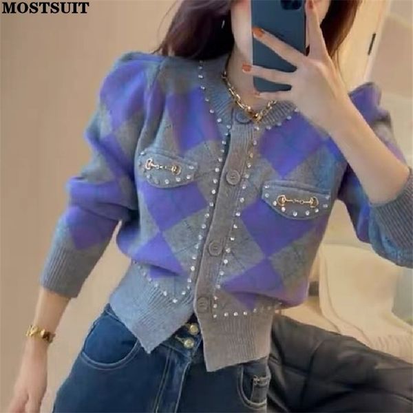 women's knits tees beading argyle knitted cardigan sweater women stylish fashion chic elegant knitwear long sleeve o-neck ladies jumpe, White
women's knits tees beading argyle knitted cardigan sweater women stylish fashion chic elegant knitwear long sleeve o-neck ladies jumpe, White
