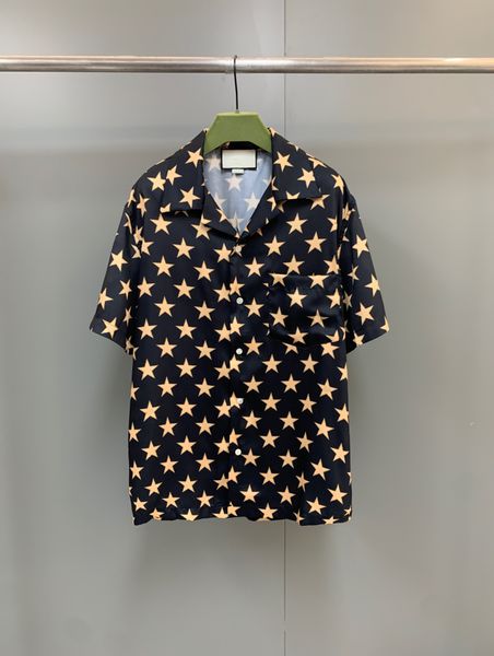 new summer mens casual shirt fashion star print design us size loose version of luxury designer shirts, White;black
new summer mens casual shirt fashion star print design us size loose version of luxury designer shirts, White;black