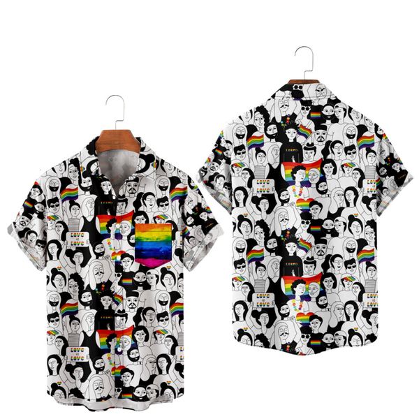 men's polos pride lgbt love lesbian rainbow design print short sleeve pocket shirts men women 230303, White;black
men's polos pride lgbt love lesbian rainbow design print short sleeve pocket shirts men women 230303, White;black