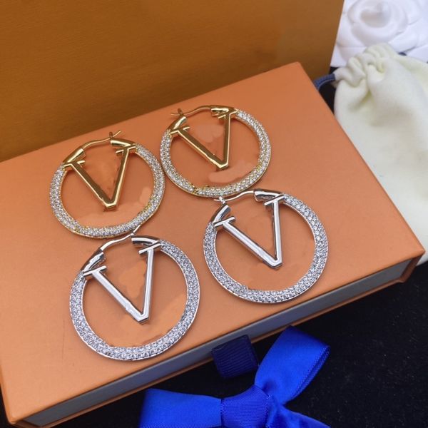 brand earrings. the new diamond big circle brass material logo classic style luxury earrings designer designed for women. designer jewelry, Golden
brand earrings. the new diamond big circle brass material logo classic style luxury earrings designer designed for women. designer jewelry, Golden